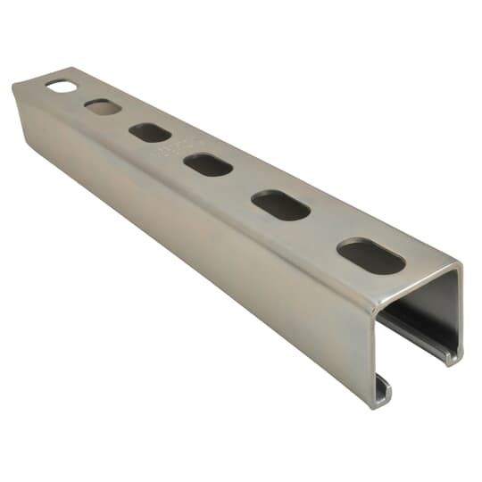 B1400HS-10PG Half Slotted Strut Channel, 10 ft x 1-5/8 inch x 13/16 inch, Pre-galvanized Steel, 14 Gauge
