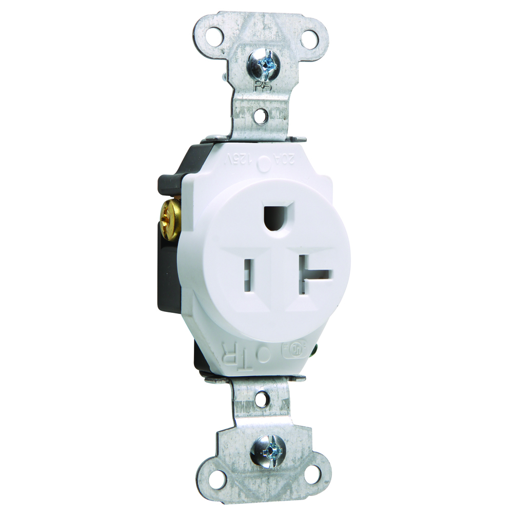 Tamper-Resistant Construction Spec Grade Single Receptacle Back and, Side Wire 20amp 125volt White