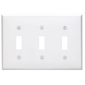 3-Gang Toggle Device Switch Wallplate, White