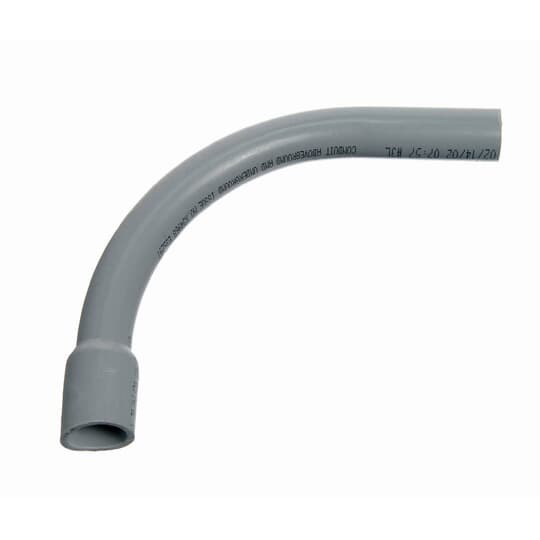 Schedule 80 Elbow, Size 3 Inches, Bend Radius 24 Inches, Bend Angle 90 Degrees, Material PVC, Belled End