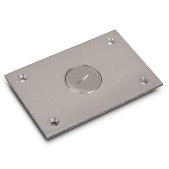 Cover Plate for Multi-Gang Floor Boxes for Power and Communications, Length 4-1/2 Inches, Width 3 Inches, 2 Inch UN Plug, Aluminum