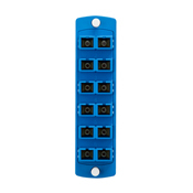 Injection Molded Adapter Plate, Opt-X 6-Pack Duplex SC OM2, 12- Fiber, Blue