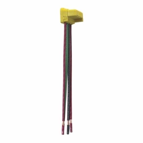 Pand,S PlugTail Switch Right Angle Connector, 4-wire, 6 Stranded THHN12, Colors Green, Red, Red, Black