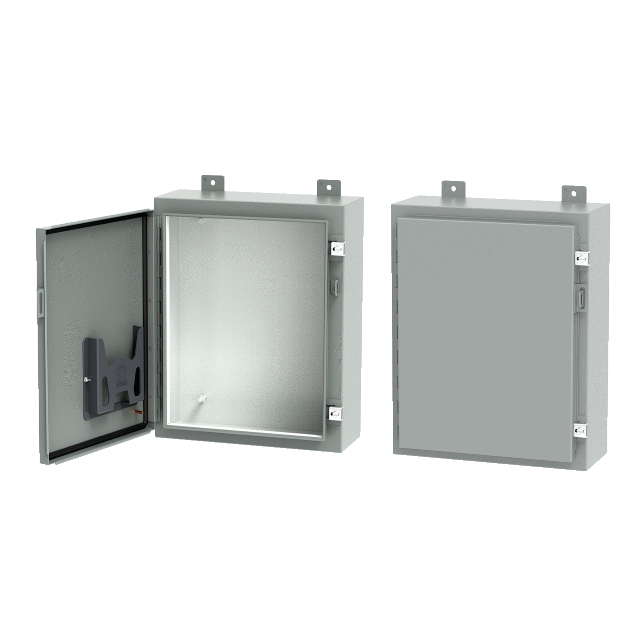 Continuous Hinge Enclosure with Clamps LP Type 12, 20x24x8, Gray, Mild Steel