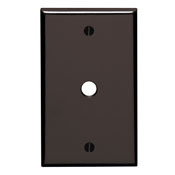 1-Gang .406 Inch Hole Device Telephone/Cable Wallplate, Standard Size, Thermoset, Box Mount, Brown