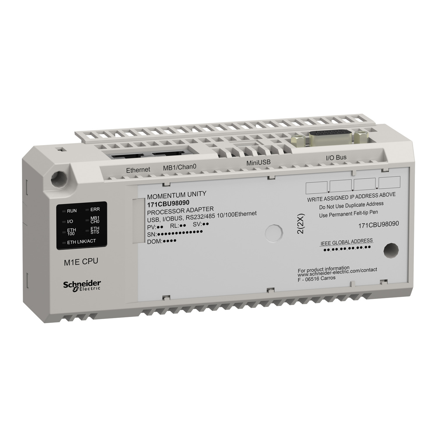 Unity M1E processor - RS232/485 - Ethernet - USB - I/O bus