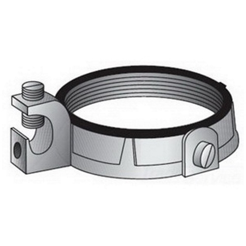 OZ-Gedney Type IBC-L-AC Insulated Grounding Bushing With Lug, Size: 1/2 IN, Malleable Iron Body, Aluminum Lug, Steel Clamping Screw And Set Screws, Finish: Zinc Plated Body, Tin Plated Lug, Zinc Plated Clamping Screw And Set Screws, Connection