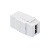 Quickport USB Connector, A-A, Feddthrough, White