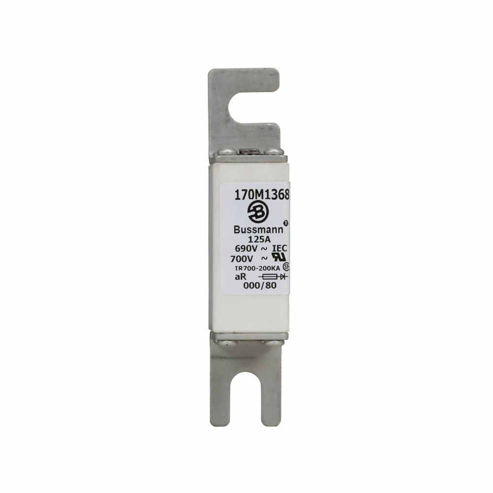 Eaton Bussmann series high speed square body fuse, 125 A, 690 V (IEC), 700 V (UL),  , Size 0, Top fuse status indicator