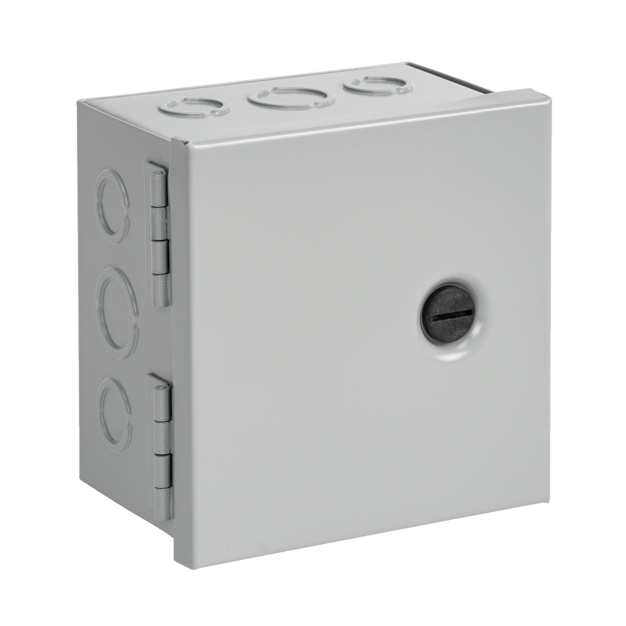Hinged-Cover with Knockouts Type 1, 10.00x10.00x4.00, Gray, Steel