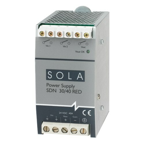 SDN-C Series Compact DIN Rail Power Supply, Nominal Output Current: 40 A (960 W), Nominal Voltage Input: 380/480 Vac, Nominal Voltage Output: 24 V, Frequency 50/60 Hz, Three Phase