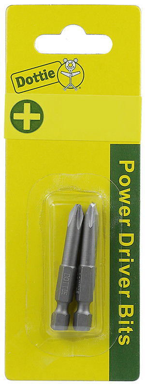 Power Bit, #2 tip size, Phillips tip type, 4 in. overall length, 2 pieces, #8-10 screw size