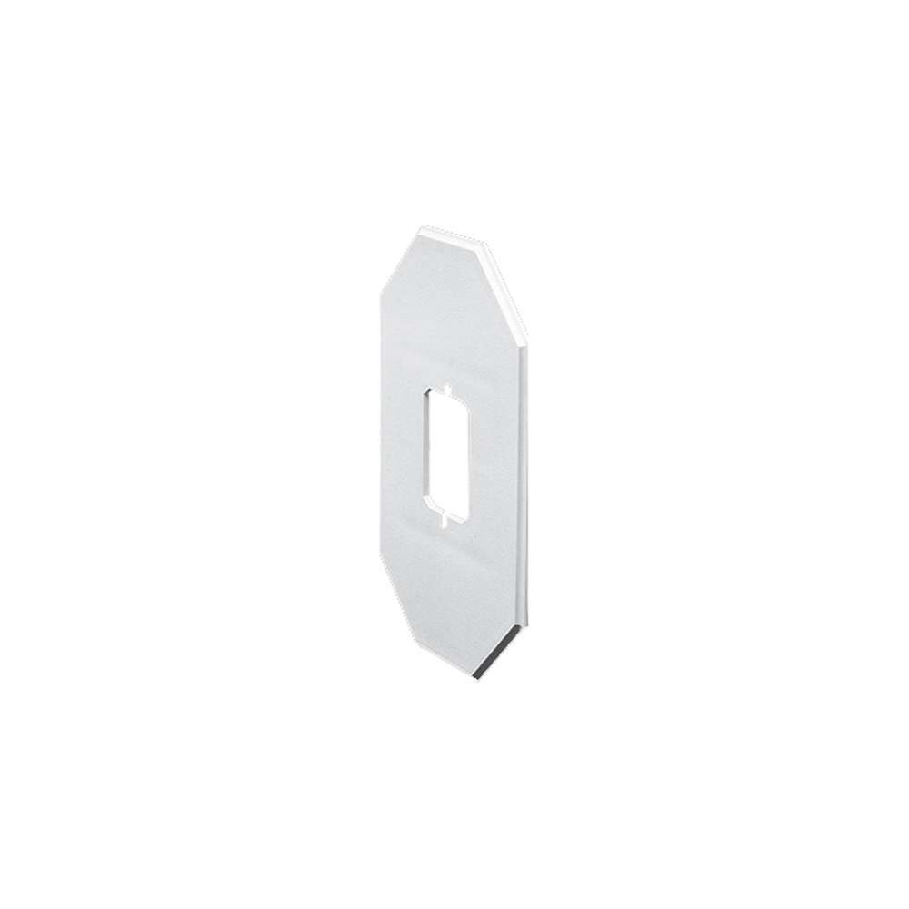 Works on all siding types. Before or after siding is up. Textured paintable surface. NM cable connector provided. 6-1/2 x 10-1/2 mounting surface.
