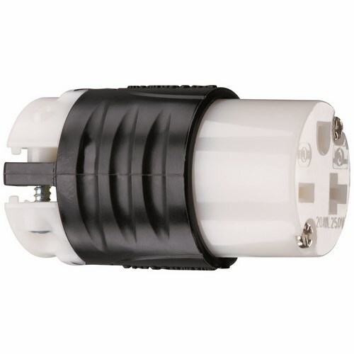 20amp 250v, Straight Blade Connector, 2pole 3wire, Black & White
