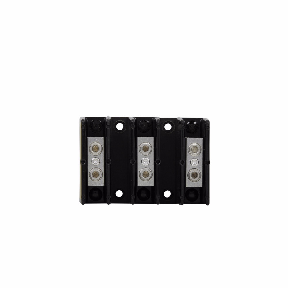 Eaton Bussmann series PDB power distribution block, IP-20 Finger-safe, 600 Vac, 600 Vdc, 175A, Power distribution block, Three-pole, SCCR: 200 kA, Panel, Tin-plated aluminum connectors - PDB204-3