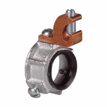 Eaton Crouse-Hinds series HGLS grounding bushing, Rigid/IMC, Copper lug, #4-14 AWG, Malleable iron, 150C, Threadless, 3/4", Set screw