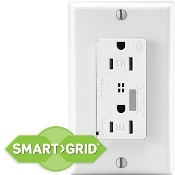 15-Amp, 125-Volt, Tamper-Resistant, Decora Plus Duplex Receptacle, Straight Blade, Commercial Grade, Self Grounding, Black