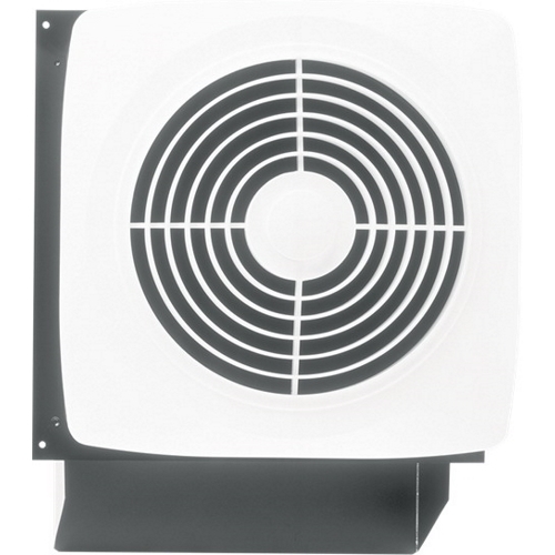 Broan 180 CFM 8-Inch Through Wall Ventilation Fan with White Square Plastic Grille, 7.5 Sones