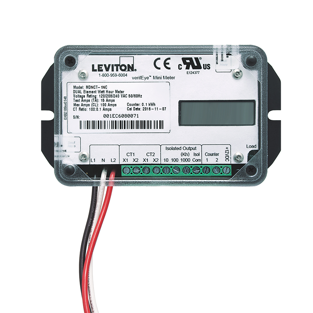 GEN3 Dual Element Mini Meter, 0.1kWh, 3W 120V 200A LCD Module with 2 Solid Core CTs