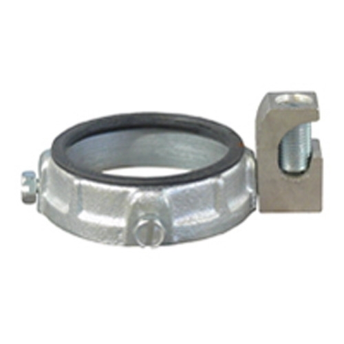 Threadless Insulated Grounding Bushing, 4 inch, Malleable Iron, Zinc Plated