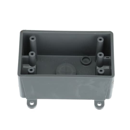 Single Gang Weatherproof T-Box, Length 4.56 Inches, Width 2.80 Inches, Depth 2 Inches, Cable Entry Size 1/2 Inch, Material PVC, Color Gray, Pack of 10