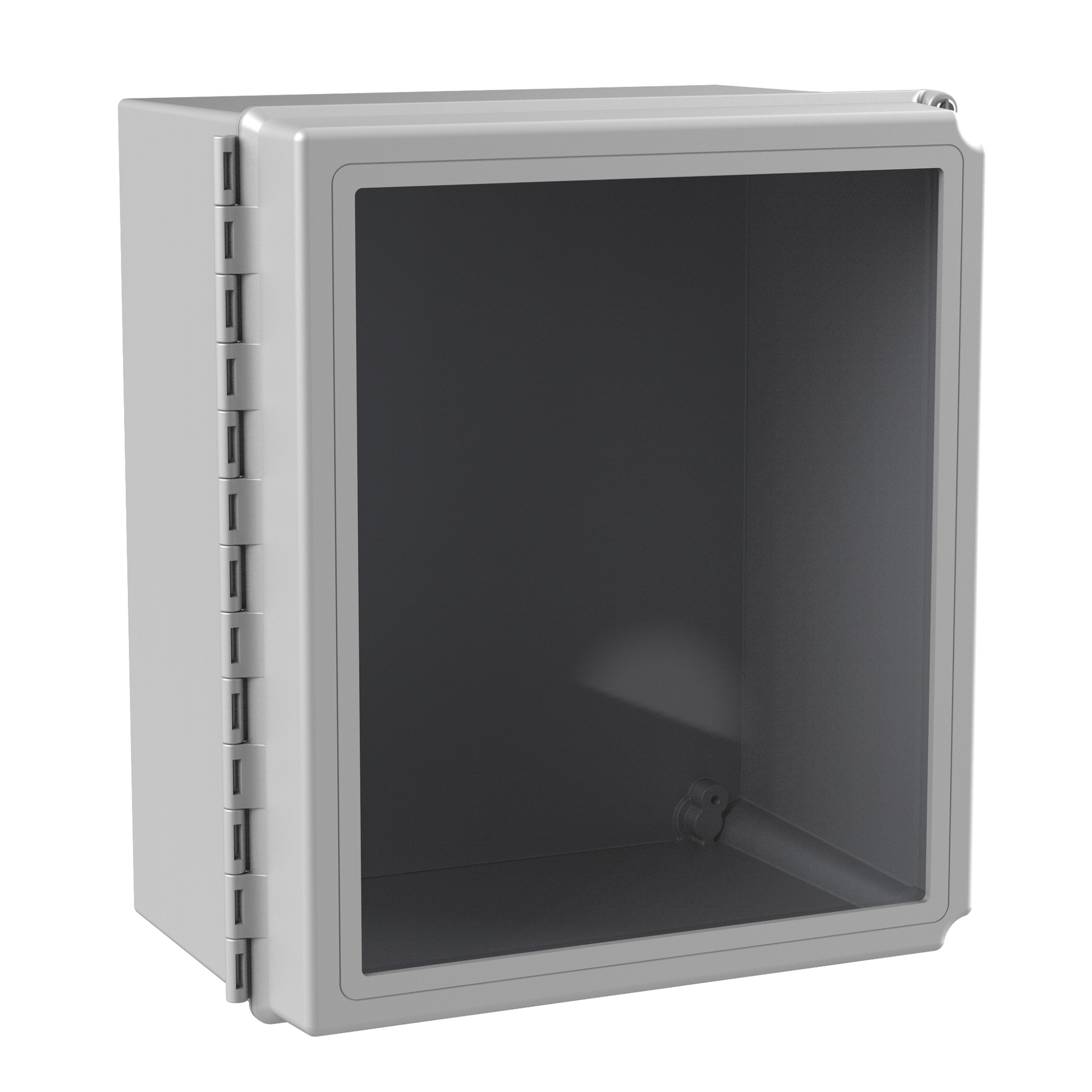 Continuous Hinge Window Cover Enclosure 4X, 14x12x8, Light Gray, Fiberglass