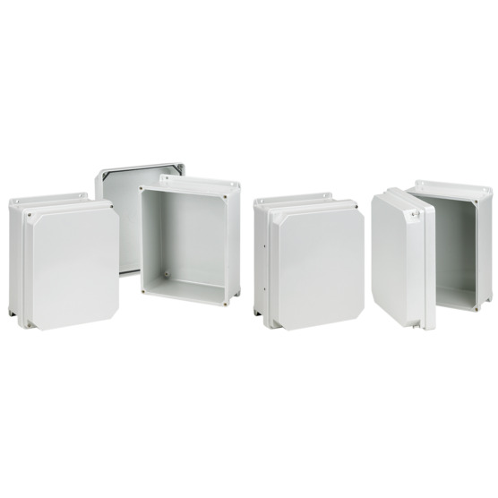 Raised Cover Hinged with Screws Type 4X, 17.48x15.77x9.44, Fiberglass