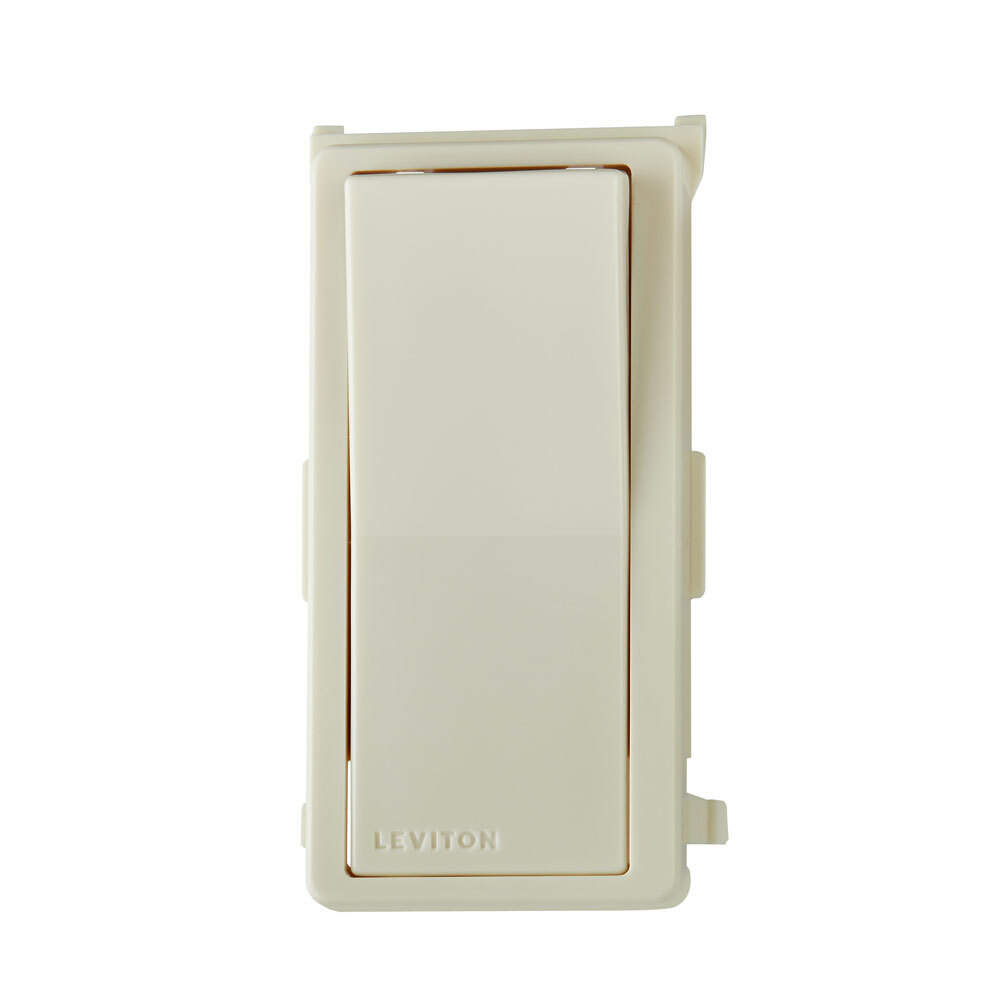 Decora Digital Switch Color Conversion Kit. Snap-on White Frame With Rocker No Locator Light- Light Almond
