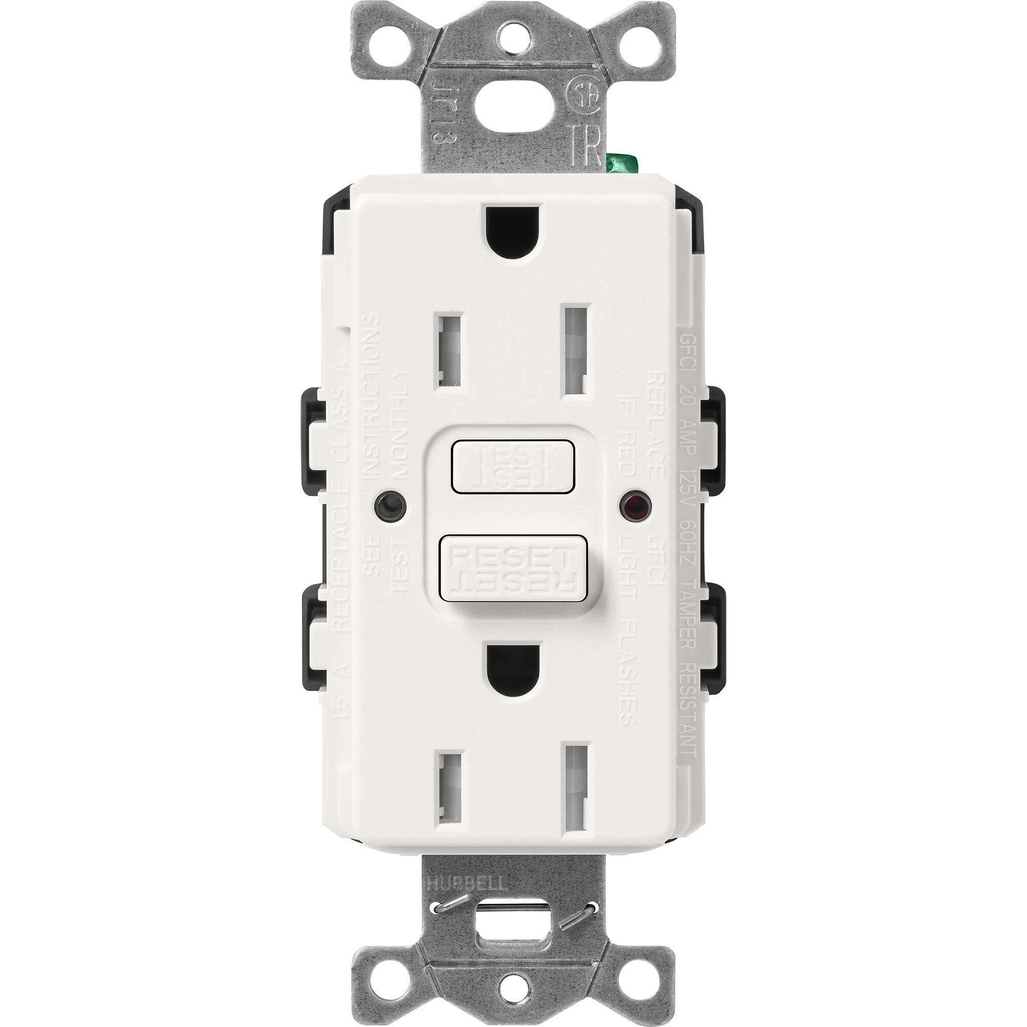 Lutron Claro Tamper-Resistant GFCI Duplex Receptacle, 15-Amp, Architectural White