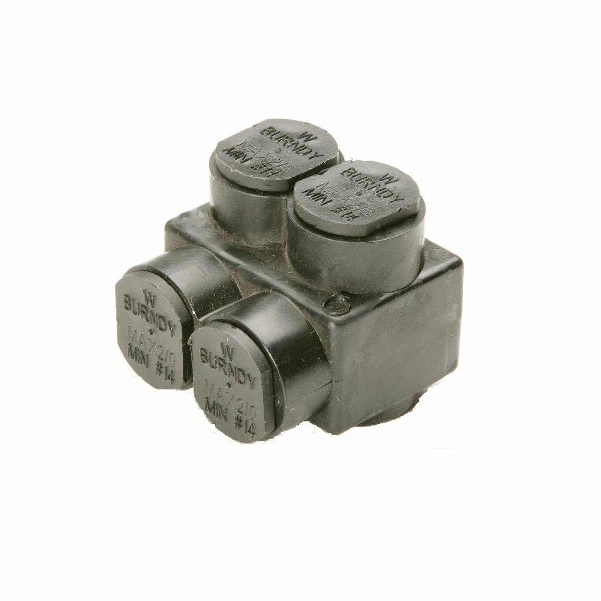 Aluminum Multiple Tap Connector, UV Rated, 2 Port, 1 Sided Entry, 14-2/0 AWG.
