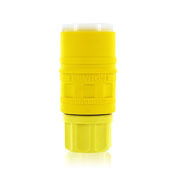 15 Amp, 125 Volt, NEMA 1-5, 2P, 2W, Industrial Grade, Non-Grounding, Straight Blade Connector for Single Inlet, Yellow