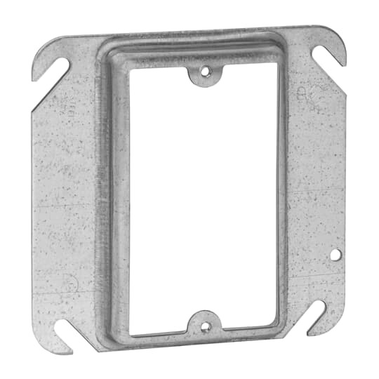 One Gang Square Device Cover, 5 Cubic Inches, 4 Inch Square x 3/4 Inch Raised, Pre-Galvanized Steel, pack of 30