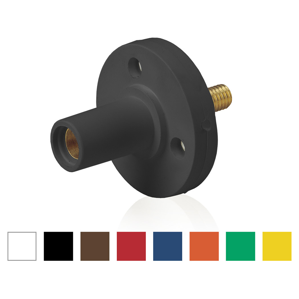 15 Series Single Pole Cam Type Female Panel Receptacle, Taper Nose, Threaded Stud, 600 Volts, Rated Up To 150 Amperes Continuous Cable Range - #8 To #2 Awg - Yellow