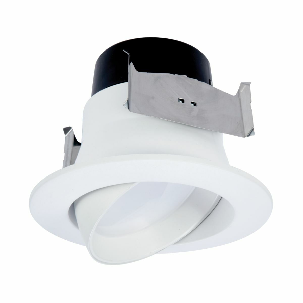 LA 4 in. White Integrated LED Recessed Adjustable Gimbal Trim, 2700K