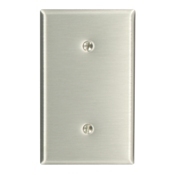 1-Gang No Device Blank Wallplate, Strap Mount, Stainless Steel