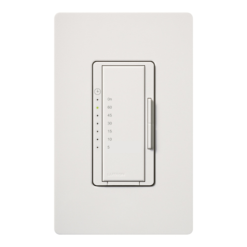 Maestro Countdown Timer, Single-pole, no neutral required, 120V/600W/VA (5A) in white