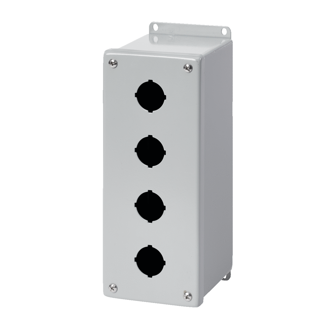 Extra-Deep Pushbutton Enclosure Type 4, 2PBx30.5mm 6x4x4.75in, Gray, Steel