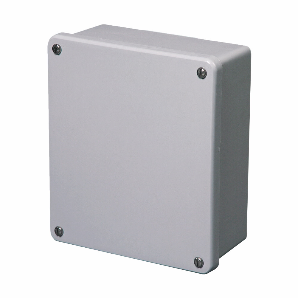 Eaton B-Line series JIC panel enclosure, 15.50" height, 6.25" length, 13.50" width, NEMA 4X, Hinged cover, 4XFCHQRC enclosure, Wall mount, Medium single door, External mounting feet, Fiberglass, Seamless poured in-place gasket