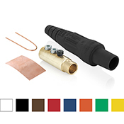 Female Plug, Contact & Insulator, Cam-Type, Detachable, Double Set Screw Termination, 2/0 - 4/0 AWG, 400 Amp Max, 16 Series Taper Nose, Type 3R "While-in-Use"