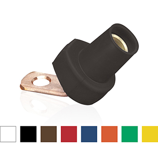 16 Series Taper Nose Single Pole Cam Type Female Terminal Connector, Bus Bar Mount, Angle, #2 - 4/0 AWG, 400 Amp Max-Red