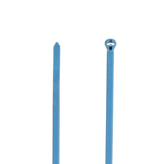 Detectable Cable Tie, Bright Blue Polypropylene for Temperatures up to 85 Degrees Celsius (185 F) for Indoor Applications, Length of 181m (7.2 Inches), Width of 4.6mm (0.18 Inch), Thickness of 1.2mm (0.047 Inches), Tensile Strength Rating of 135 Newtons (30 Pounds)
