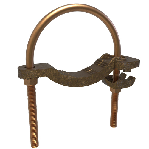 Permaground Copper Waterpipe Ground Clamp, Conductor Range 4/0-4, Pipe Size 2-1/2 to 3-1/2in, UL