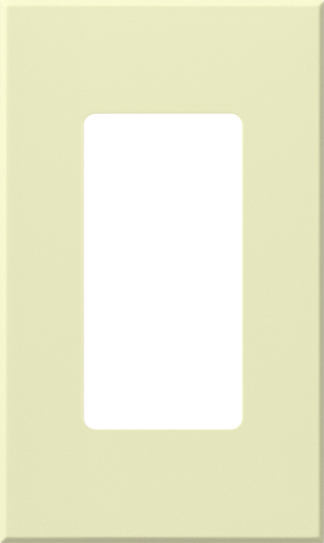 Nova T single-gang wallplate, small opening, no fins broken, in almond
