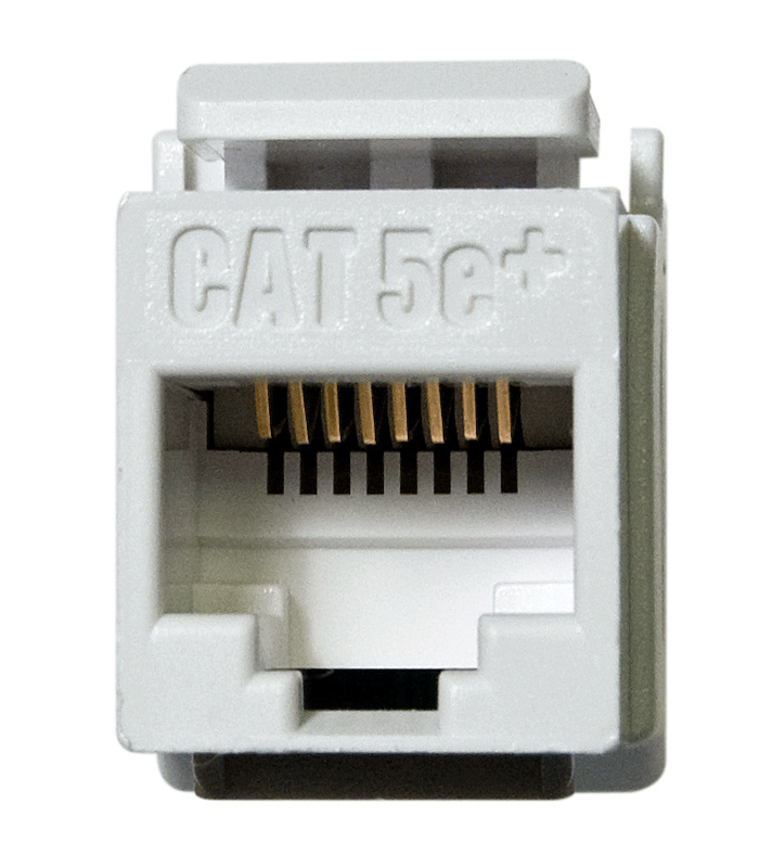 RJ45 Cat 5e Keystone Connector, White
