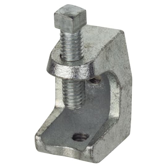 Clamp, Beam, Length 2-1/2 Inches, Width 2-5/8 Inches, Jaw Opening 1 Inch, Tapped Hole 1/2-13 Inch, Malleable Iron