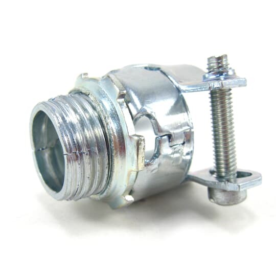 Squeeze Connector, Straight, Trade Size 3/4 Inch, Knockout Size 3/4 Inch, Cable Range 0.938 to 1.094 Inch, Steel