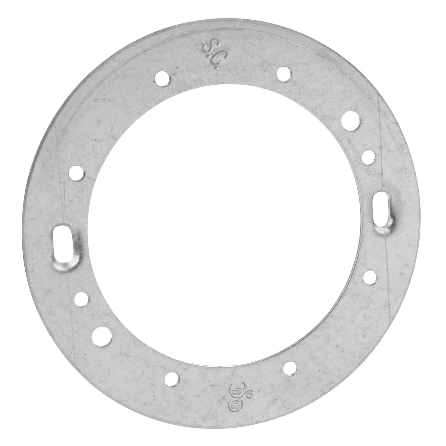 Concrete Box Adapter, 4 Inch, Pre-Galvanized Steel, For Quick Mounting and Alignment of Octagon Extension Ring on Concrete Box or Hung Ceiling Box