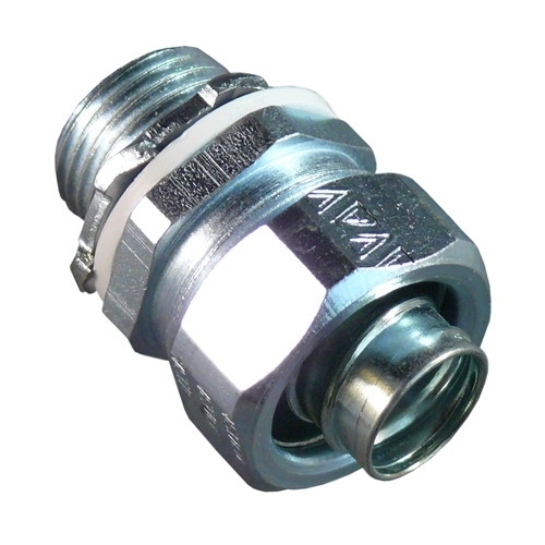 ST Series Straight Liquidtight Connector; 1/2 Inch, Steel Body, Electro-Plated Zinc, Tapered NPT