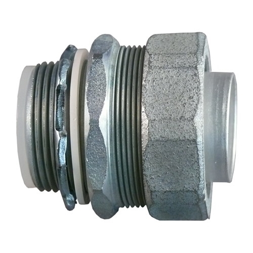 Straight Liquidtight Connector With Insulated Throat; 2 Inch, Tapered NPT, Malleable Iron, Chromate, Epoxy Powder Coat/Electro-Plated Zinc