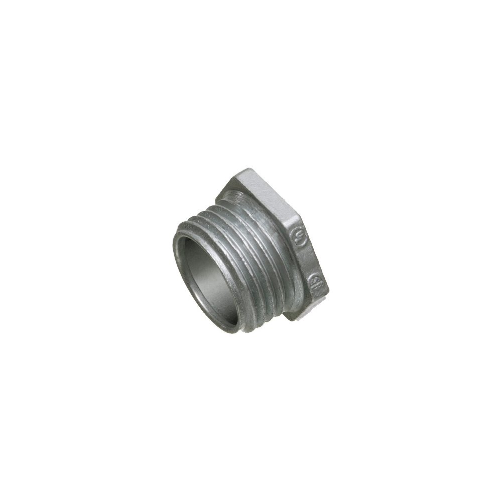 2-1/2" Conduit nipple, zinc die-cast, Provides burr free entrance into the box. Trade Name - Chase Nipple.